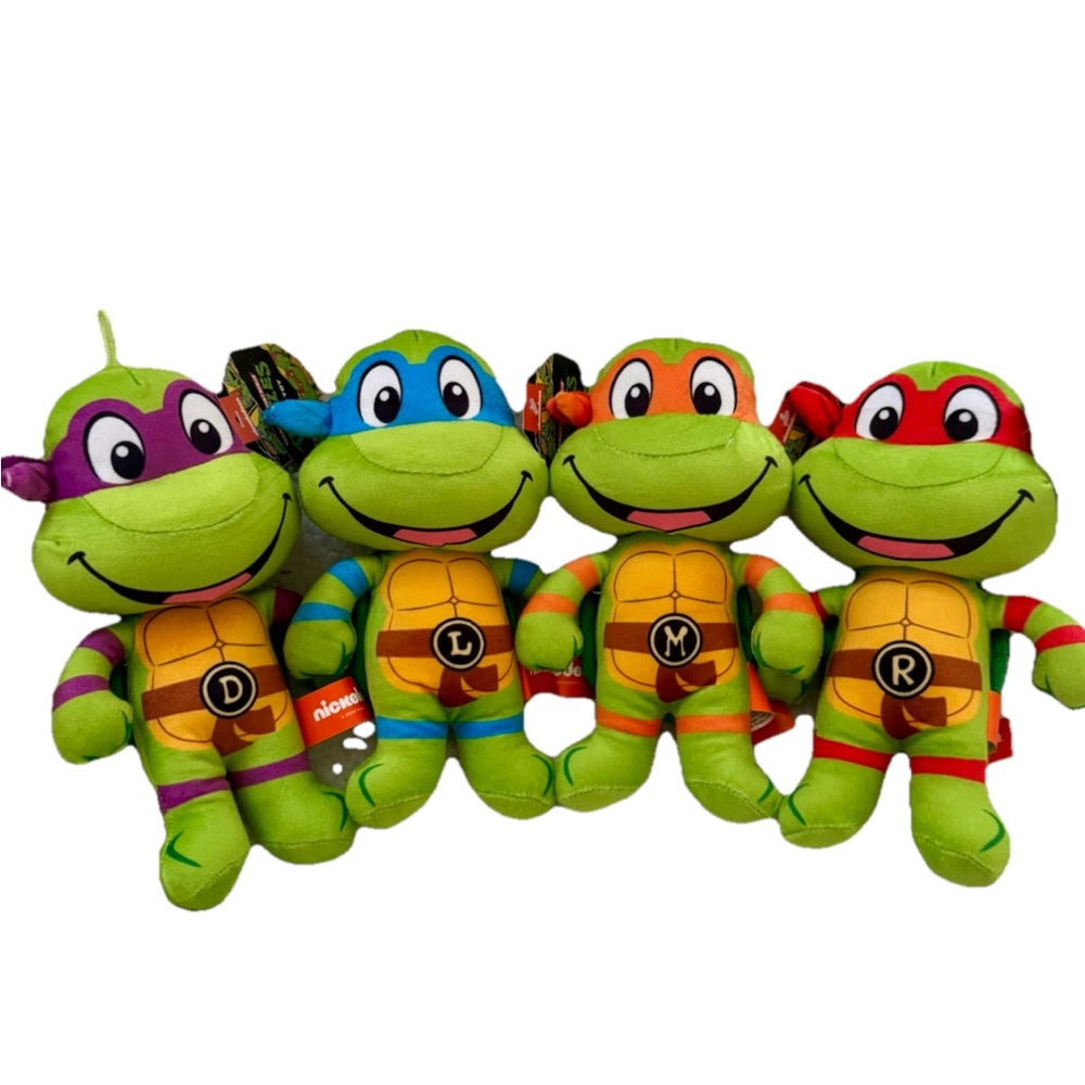 Set Of 4 Nickelodeon Teenage Mutant Ninja Turtle Plush Stuffed Toy 9” NEW!